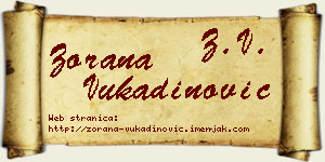 Zorana Vukadinović vizit kartica